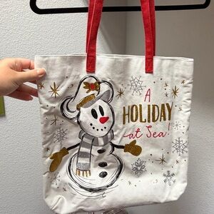 Holiday at Sea Disney Cruise Line Snowman Tote Bag